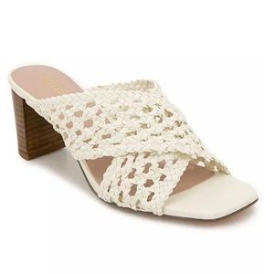 KENZIE Khadija Dress Mule Sandal in White 10 *ONLY ONE SHOE*